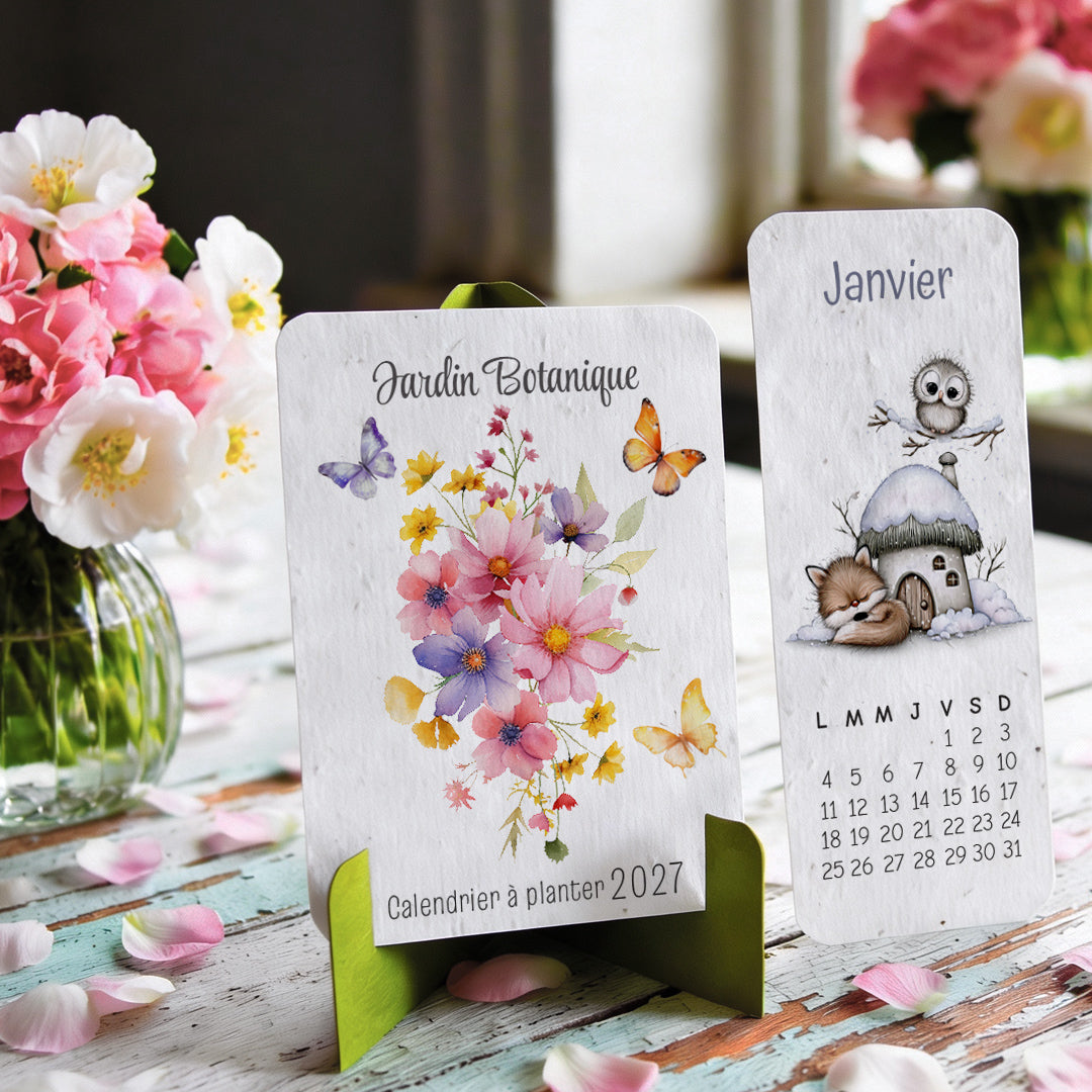 calendrier à planter papier ensemencé