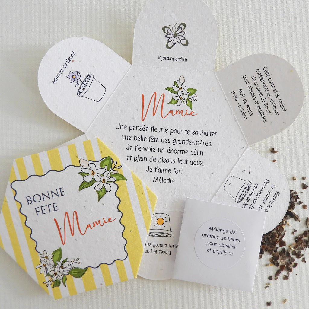 Carte Pétale à Planter avec Sachet de Graines