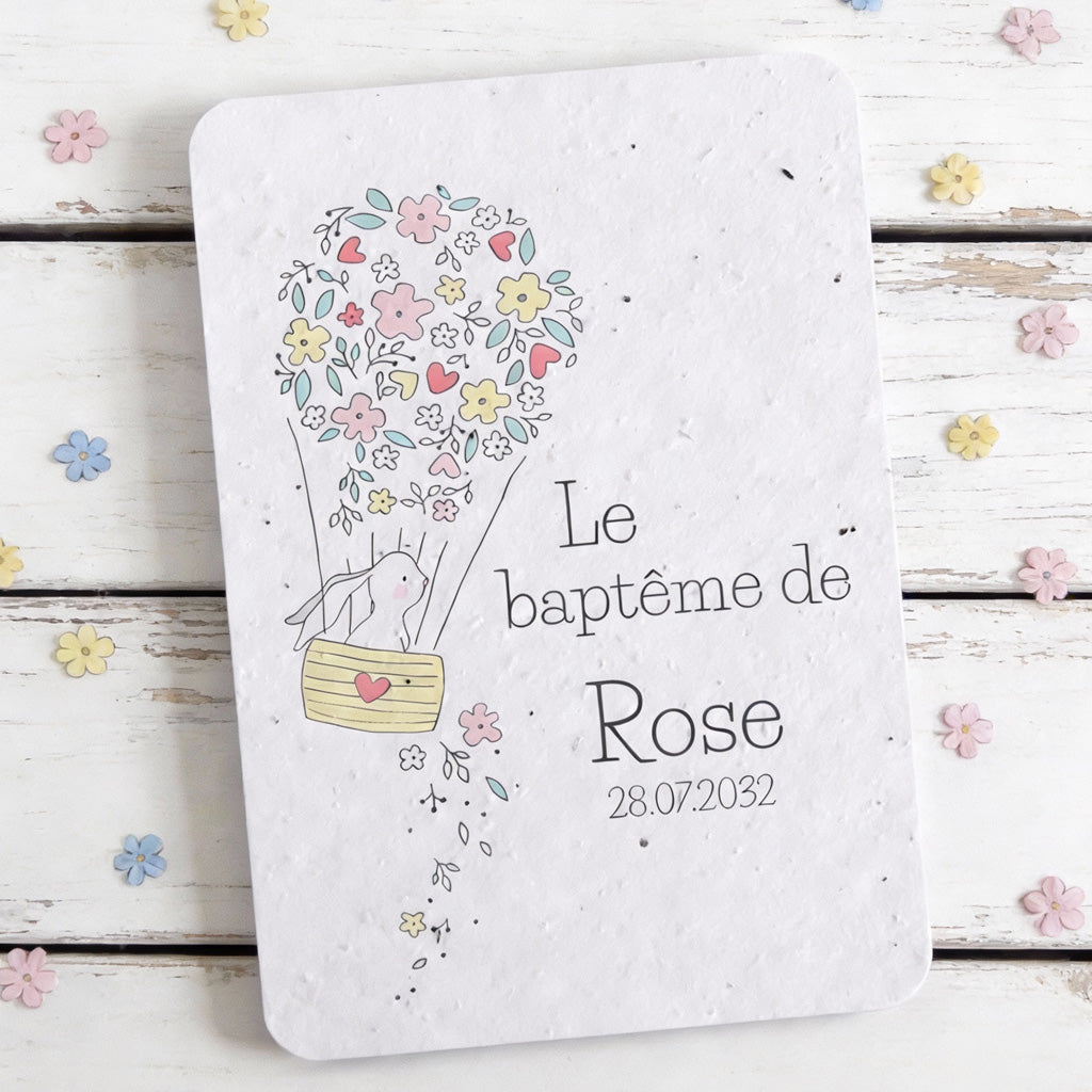 faire-part de baptême à planter 