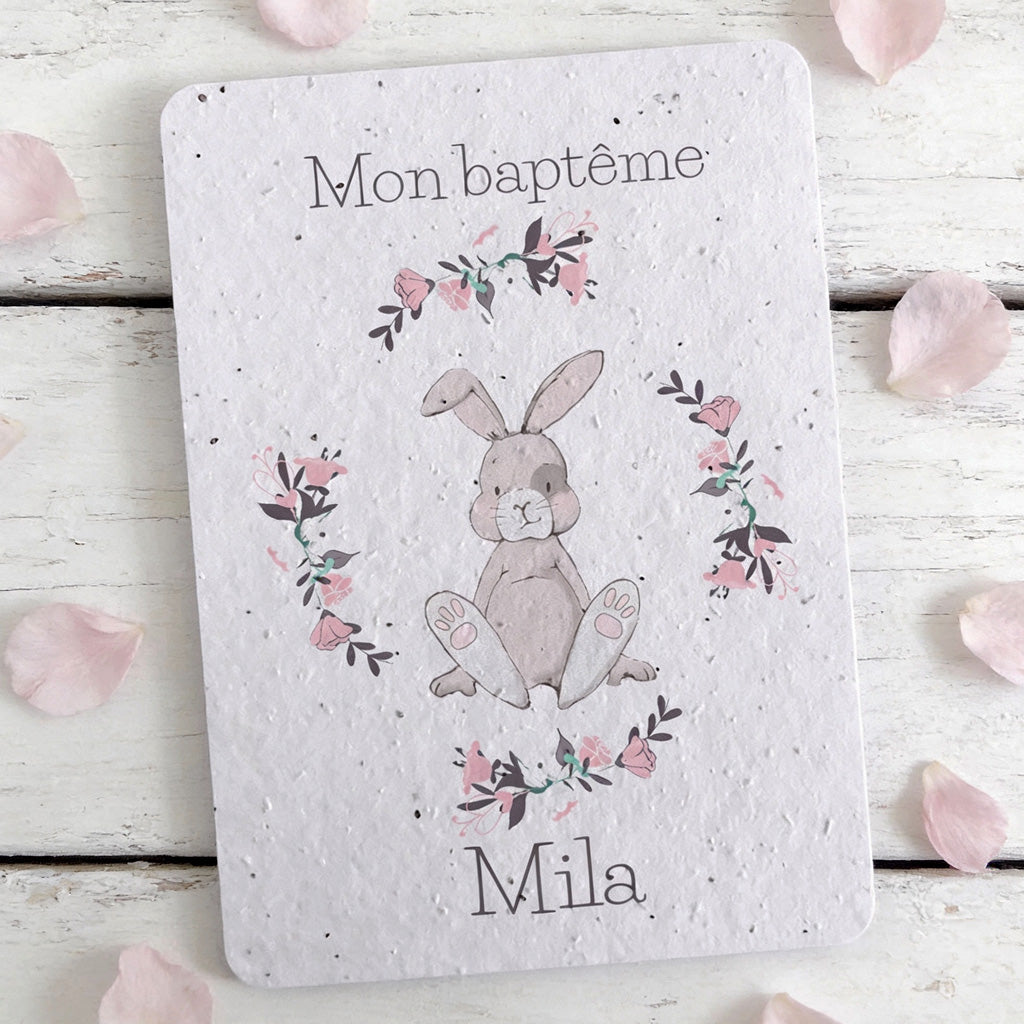 faire-part de baptême à planter 