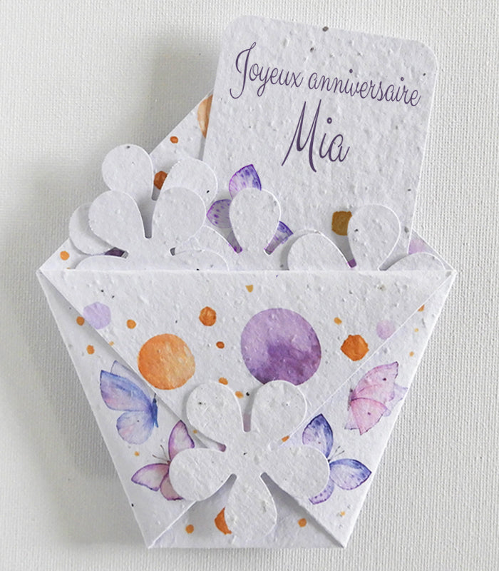 Cadeau écoresponsable papier ensemencé anniversaire