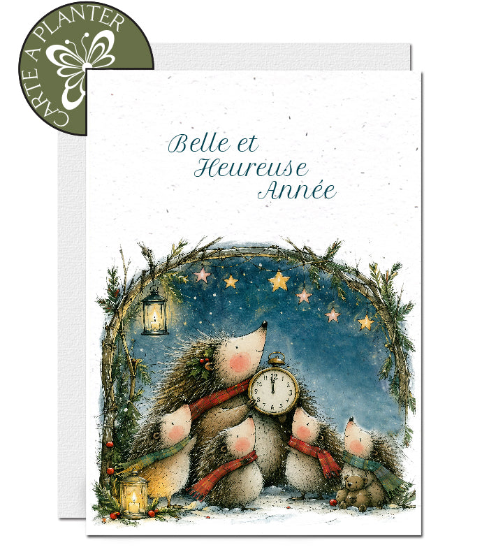 carte nouvel an papier ensemencé
