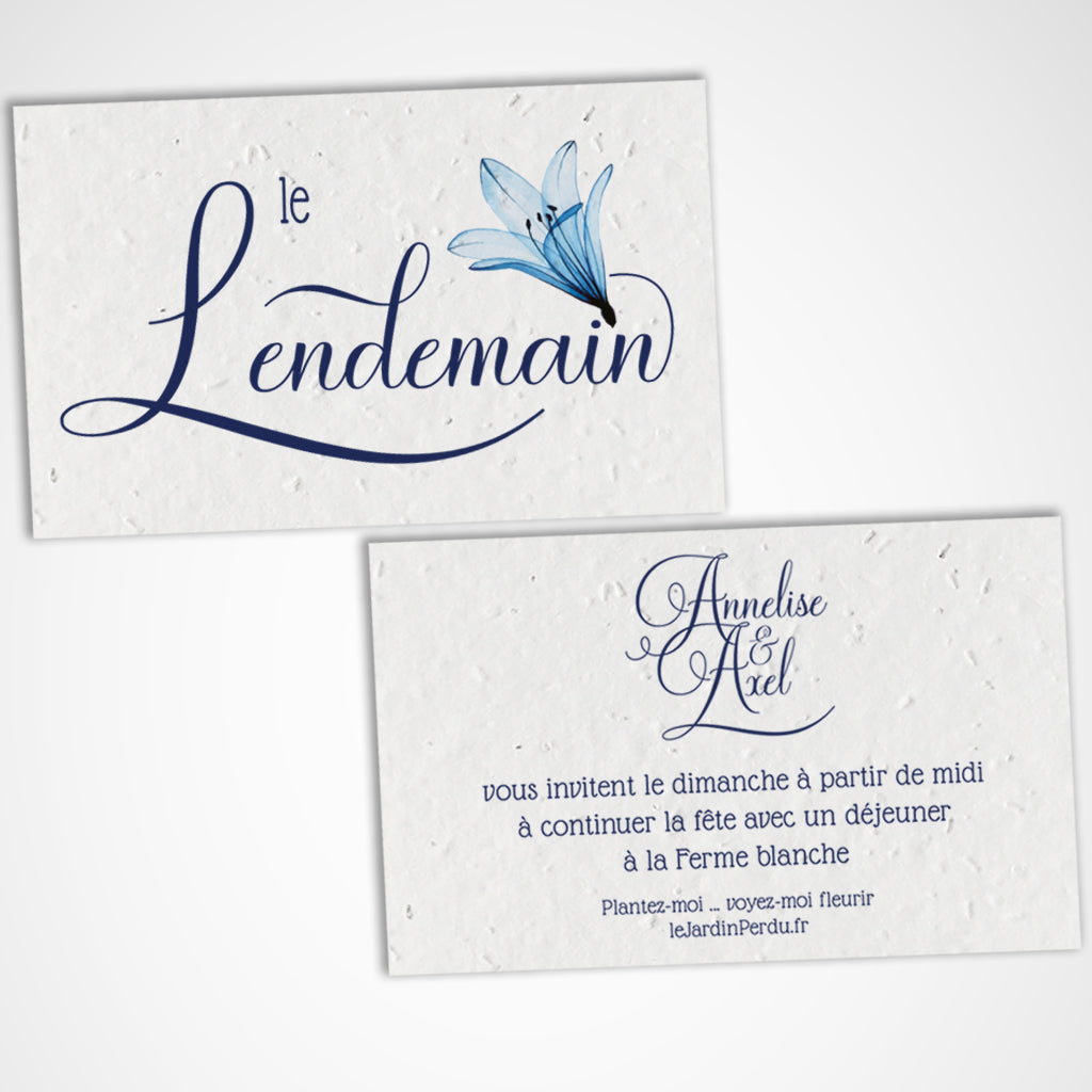 Cartes d’invitation Le Lendemain de Mariage à planter 