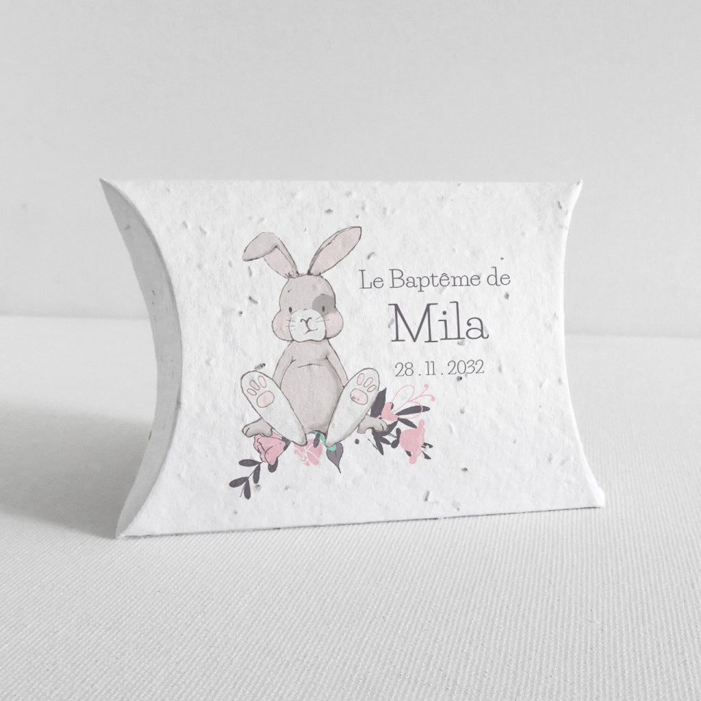 boîte dragée baptême papier ensemencé