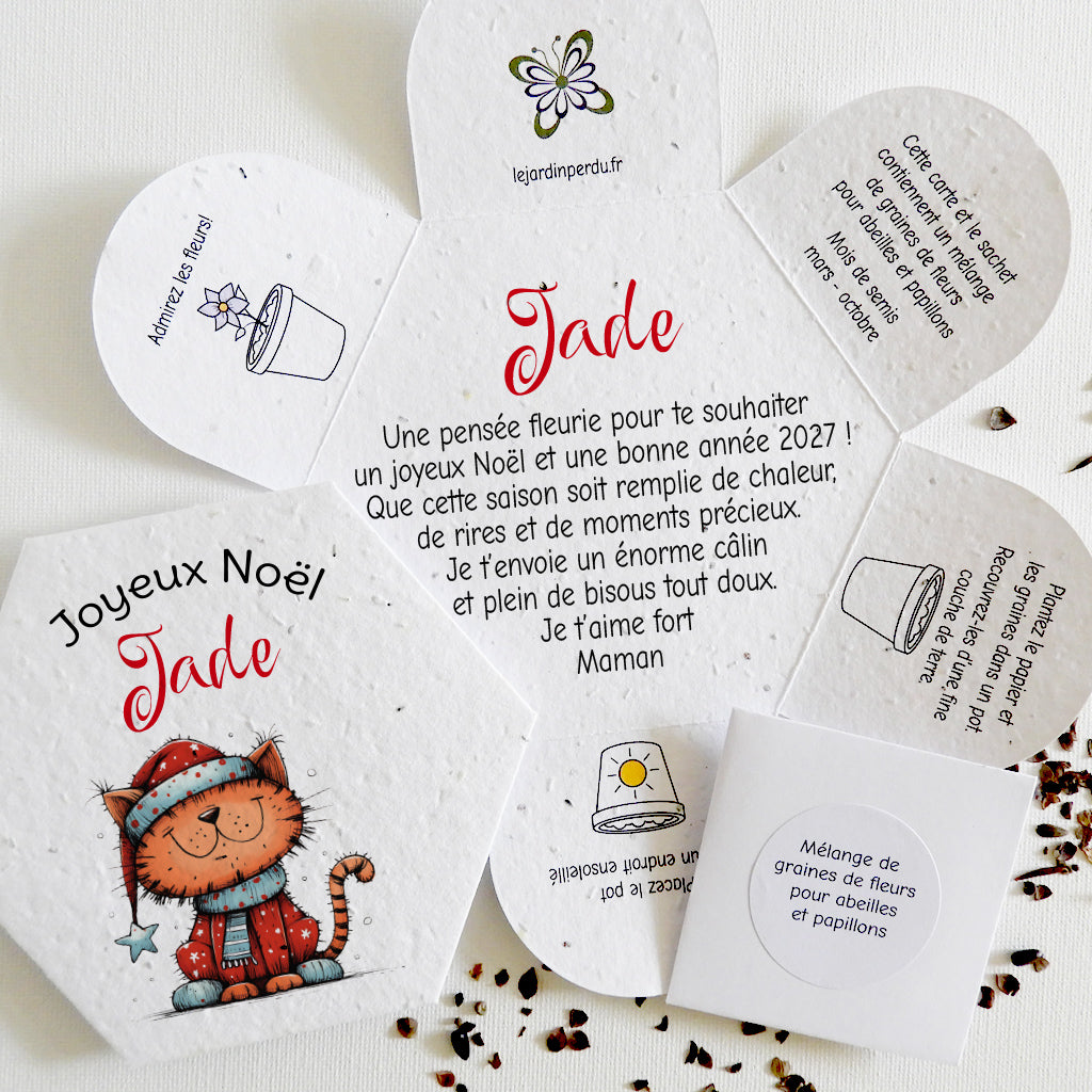 cadeau de Noël écoresponsable papier ensemencé
