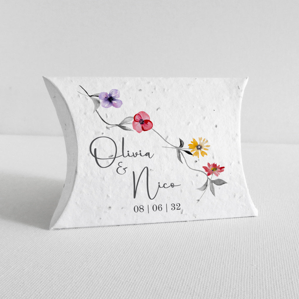 cadeau invité en papier ensemencé