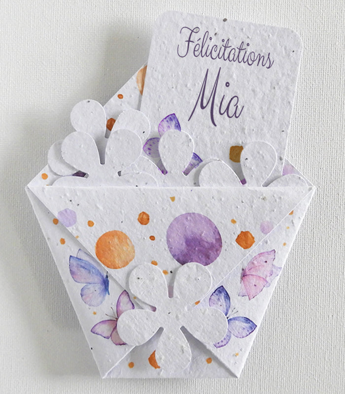 cadeau écoresponsable papier ensemencé félicitations