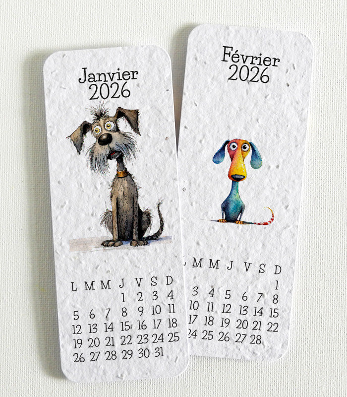 calendrier marque-pages à planter 