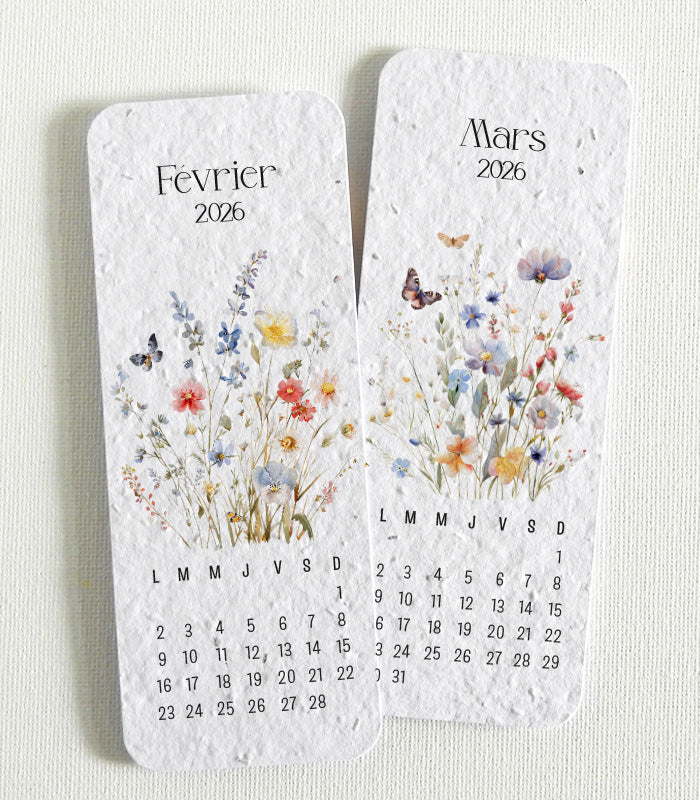 Calendrier papier ensemencé Bonne Fête Maman