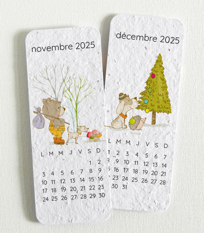 calendrier scolaire papier ensemencé 