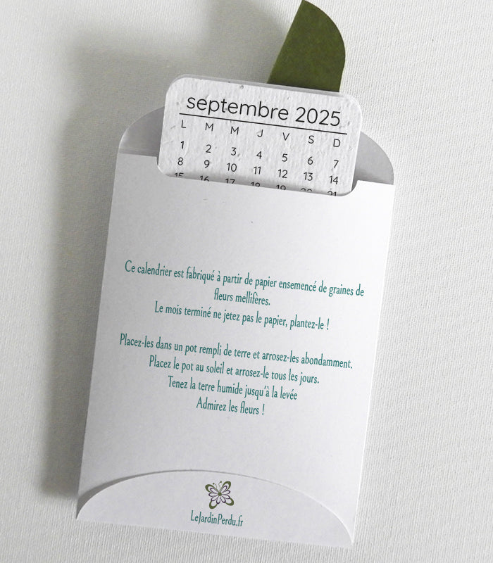calendrier scolaire à planter merci maîtresse