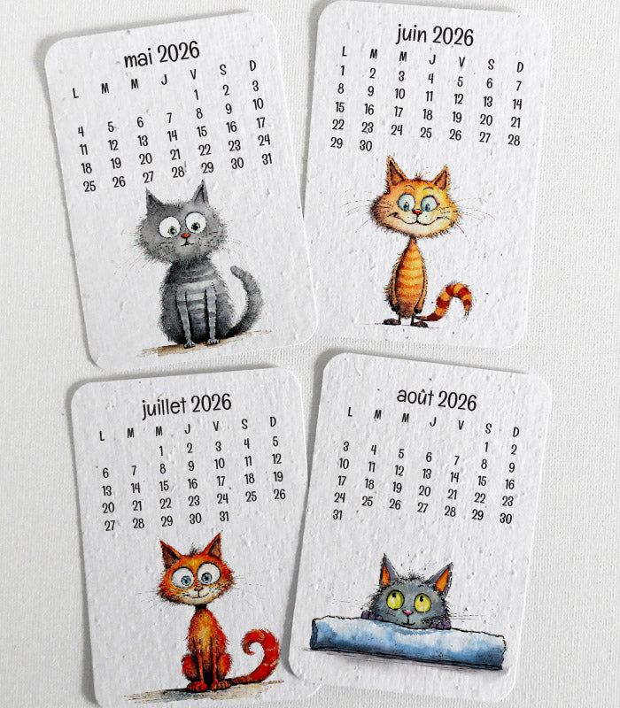 calendrier scolaire papier ensemencé