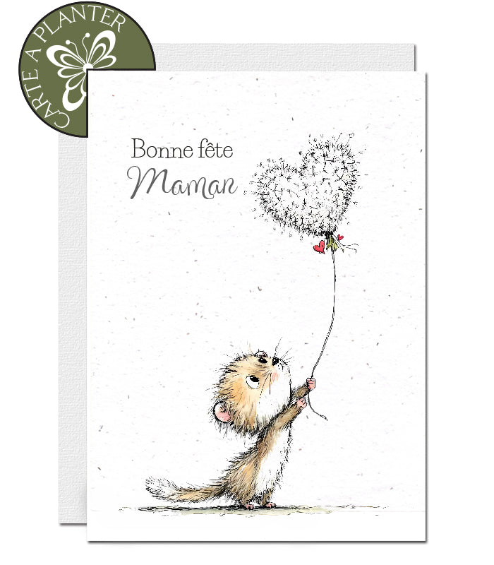 carte à planter fête des mères papier ensemencé