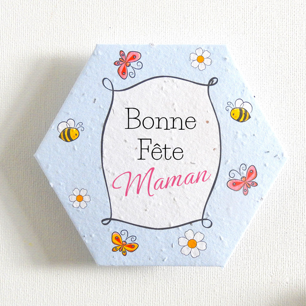 carte bonne fête maman papier ensemencé