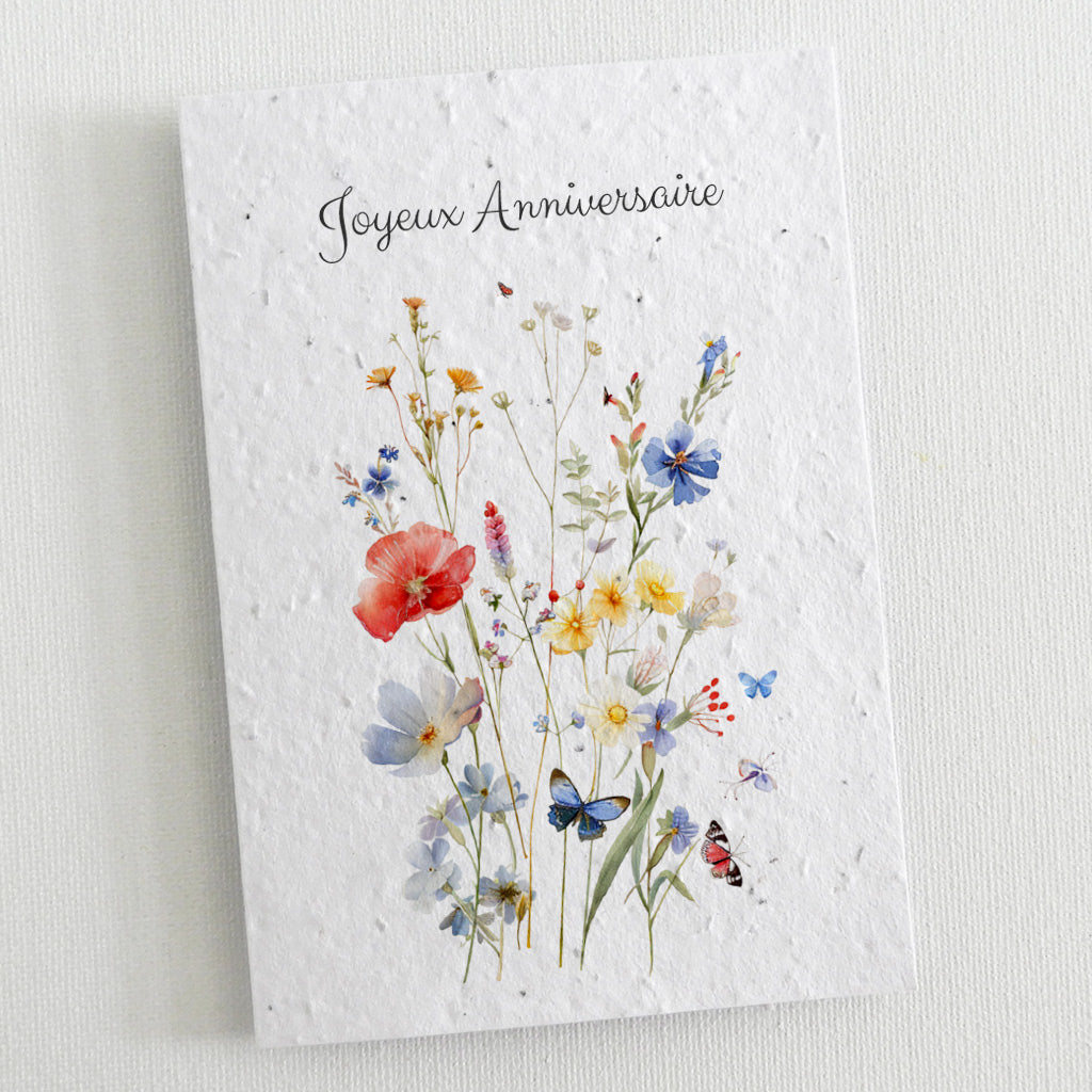 carte d'anniversaire à planter