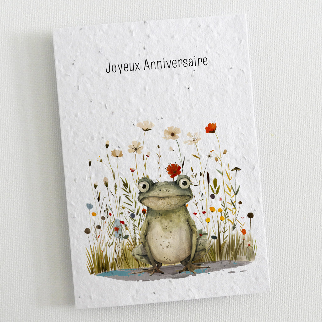carte d'anniversaire papier ensemencé