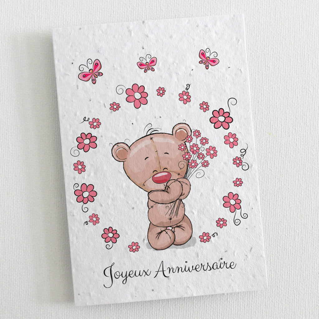 carte d'anniversaire papier ensemencé