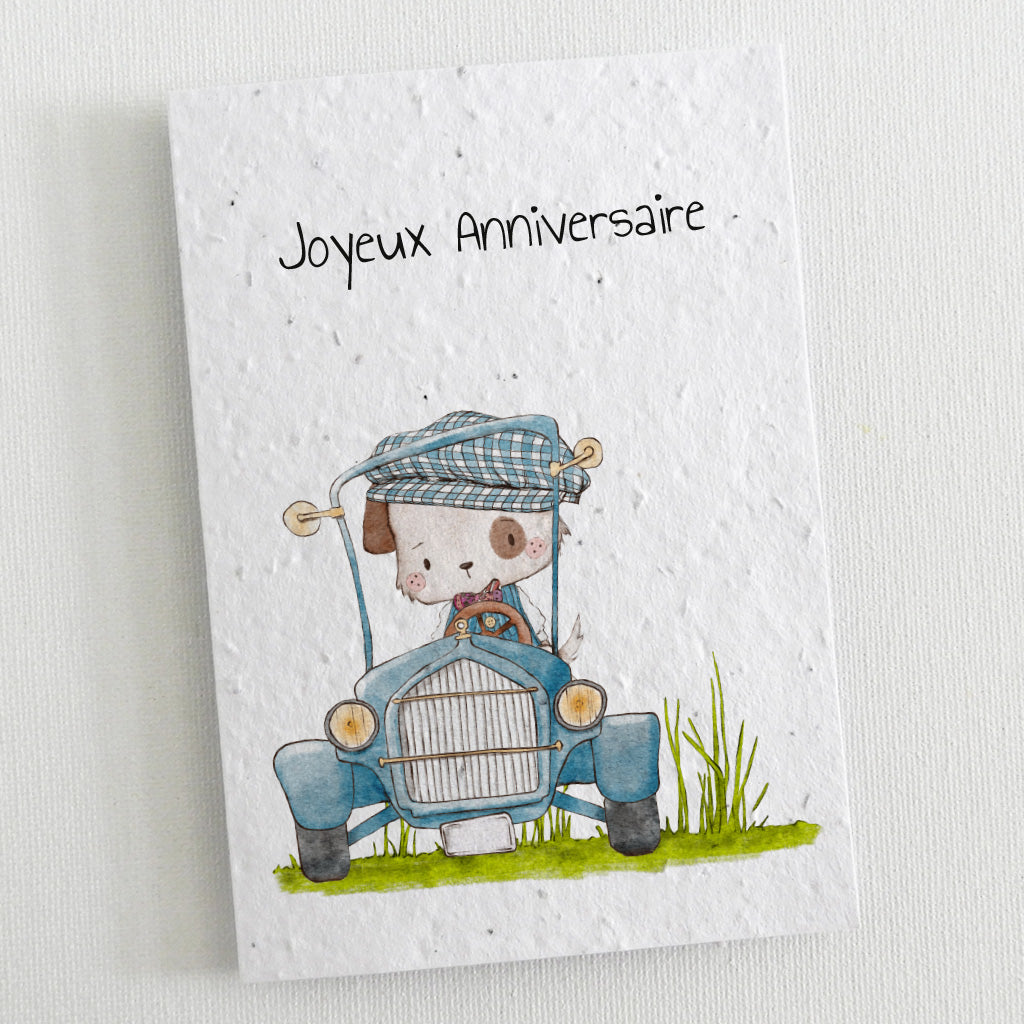 carte d'anniversaire papier ensemencé