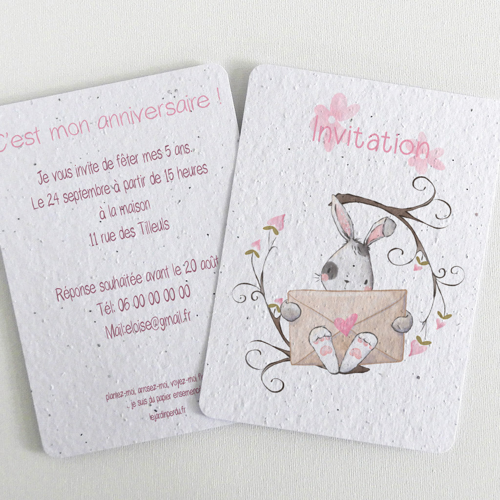 carte d'invitation à planter