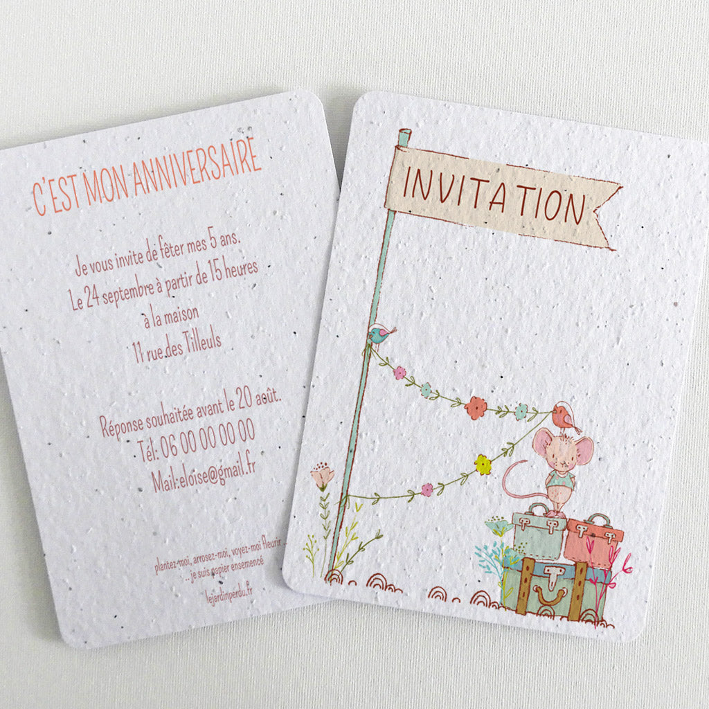 carte d'invitation à planter