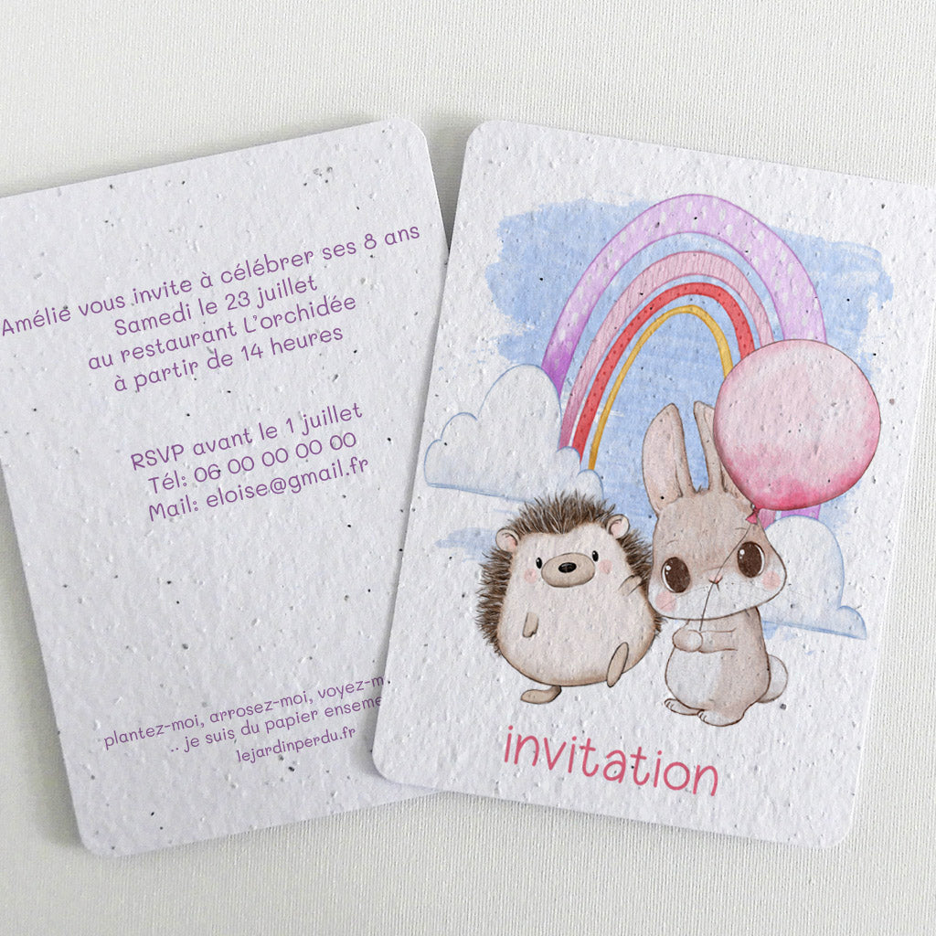 carte d'invitation à planter