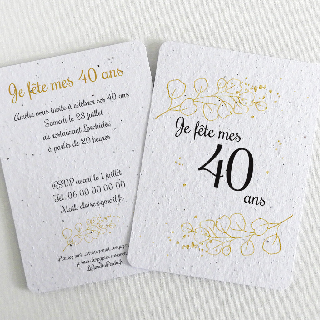 Carte d'invitation écoresponsable