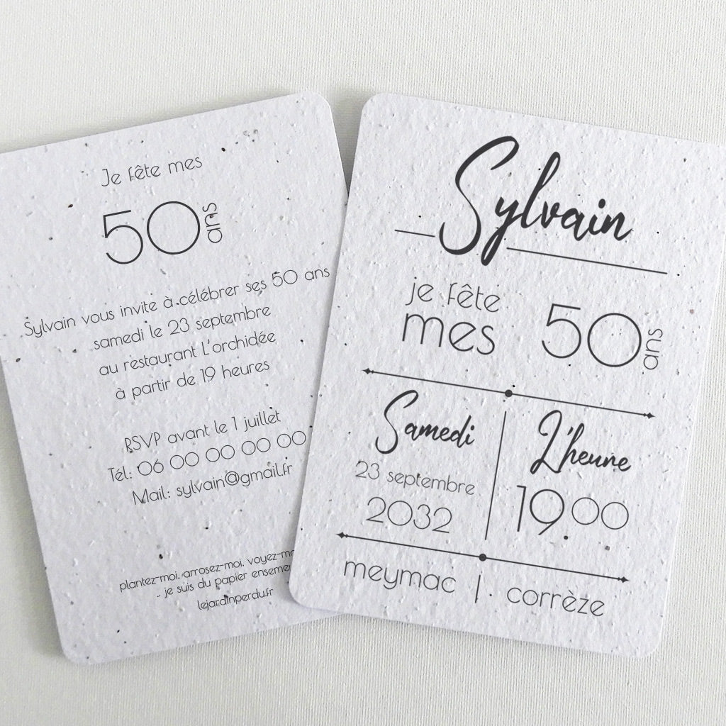 Carte d’invitation ensemencée