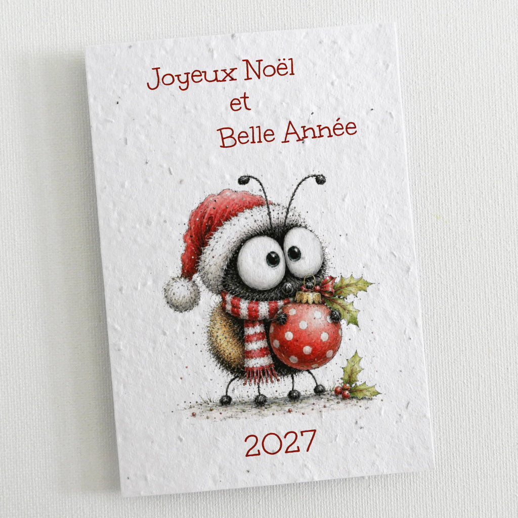 carte de Noël papier ensemencé