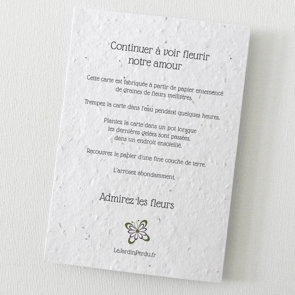 carte de remerciements mariage  écoresponsable