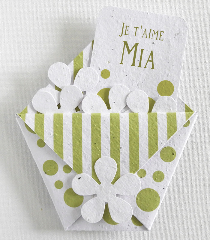 carte personnalisée je t’aime papier ensemencé