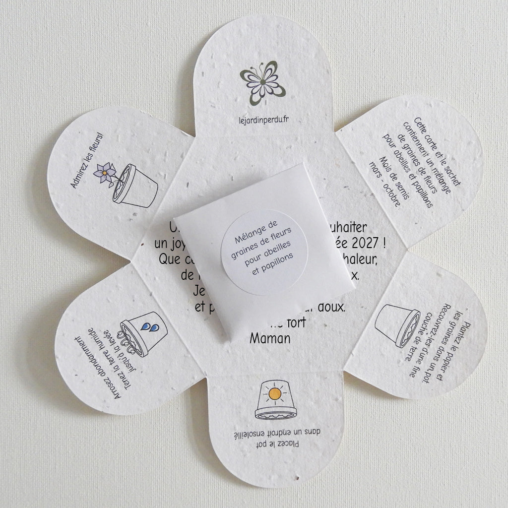 carte pétale à planter Noël
