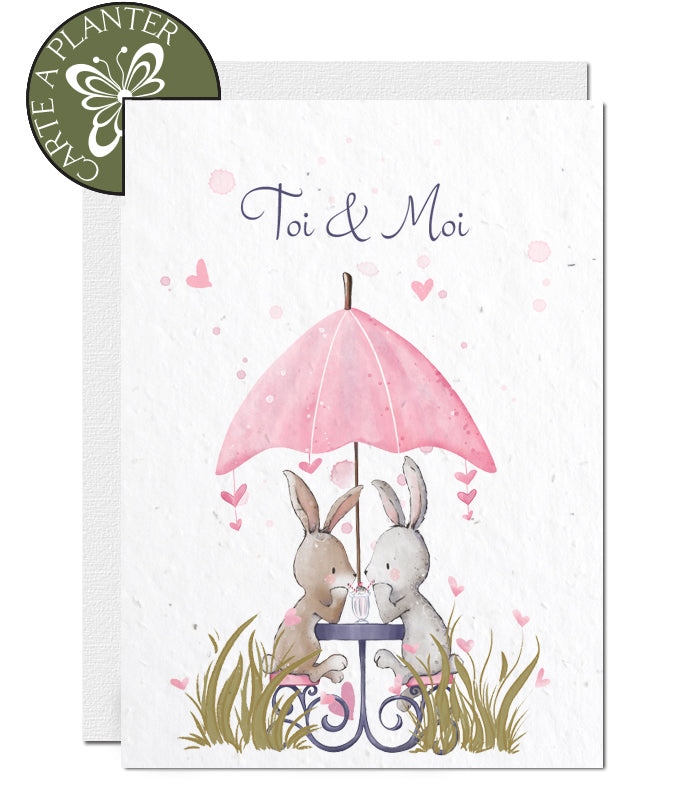 Carte à planter saint valentine papier ensemencé