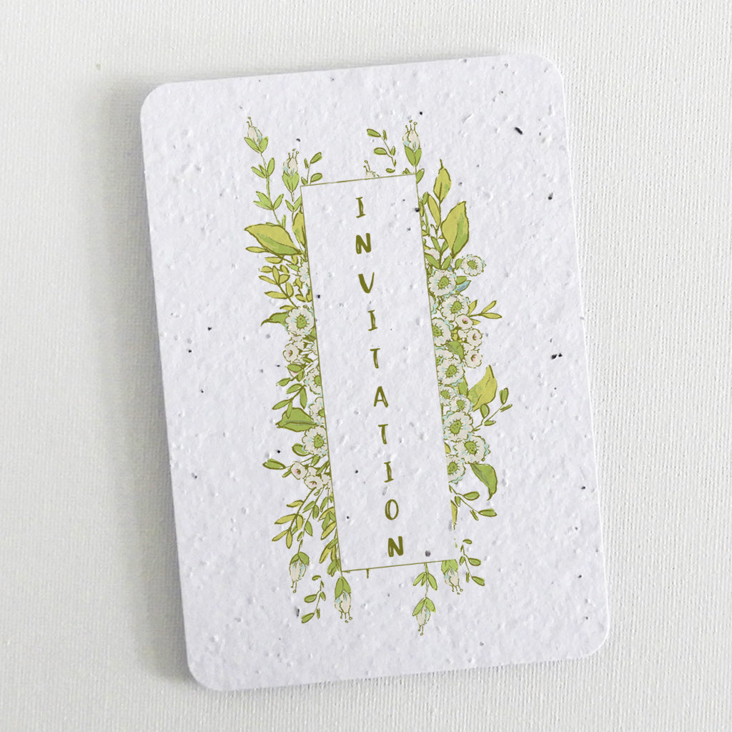 carte d'invitation papier ensemencé