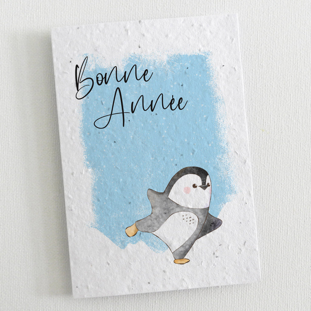 Carte meilleurs vœux papier ensemencé 