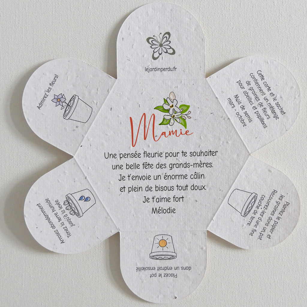 cadeau à planter bonne fête mamie papier ensemencé