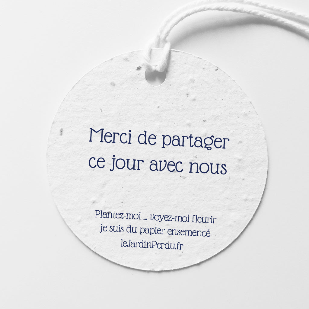 Étiquette mariage écologique papier ensemencé