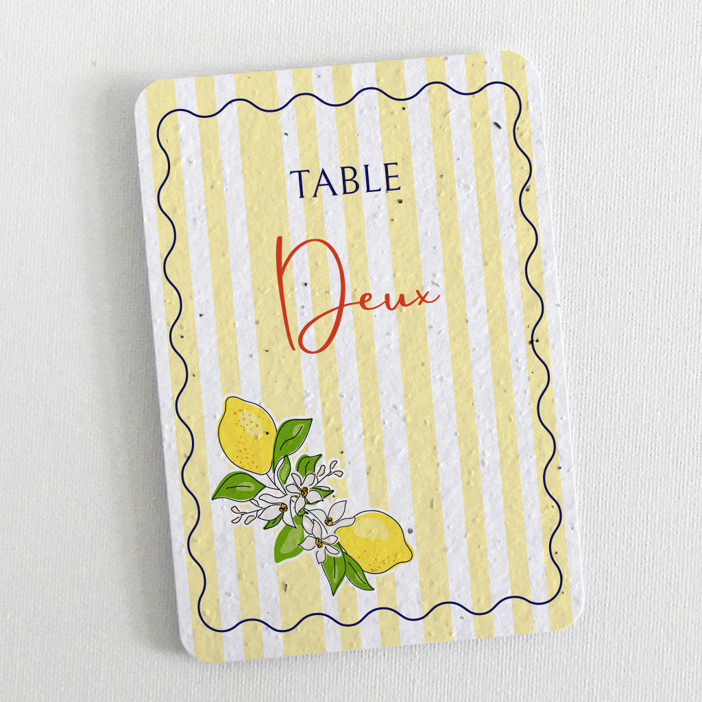 numéro de table papier ensemencé Dolce Vita