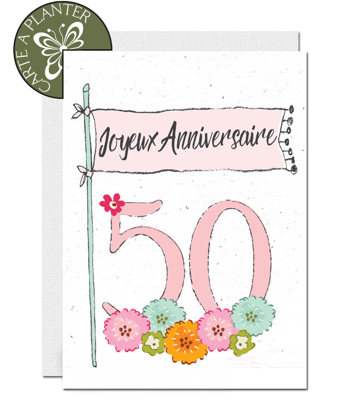 Carte à planter 50 ans