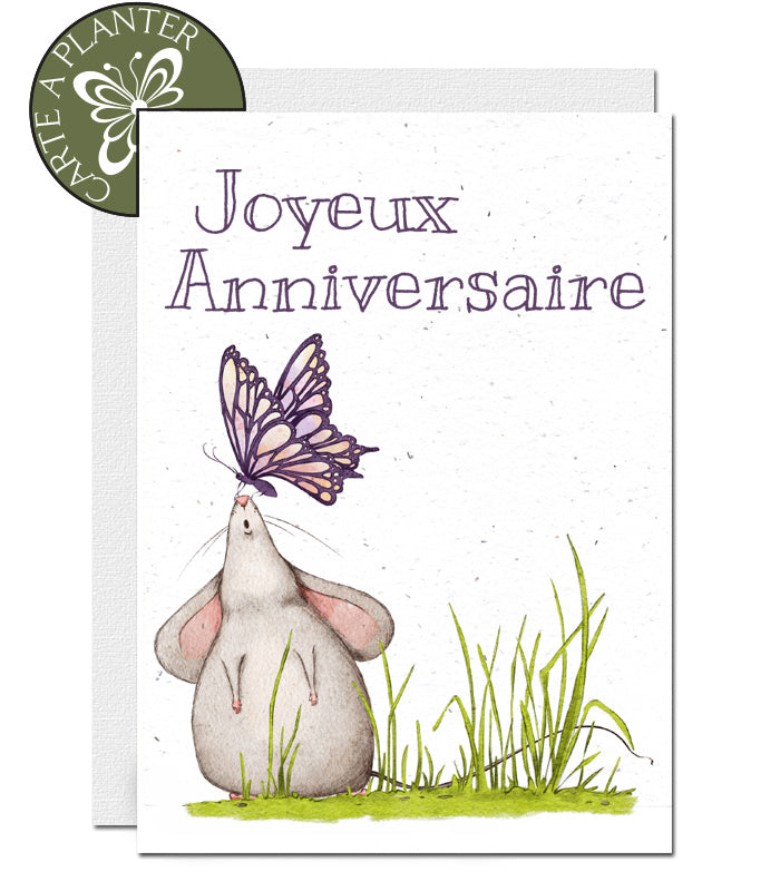 Plantable Birthday Card - The Mouse &amp; Butterfly