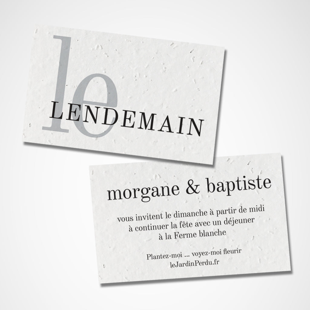 Faire-part de mariage unique le lendemain à personnaliser