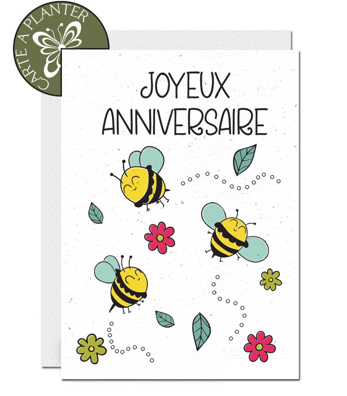 Carte à planter anniversaire  papier ensemencé