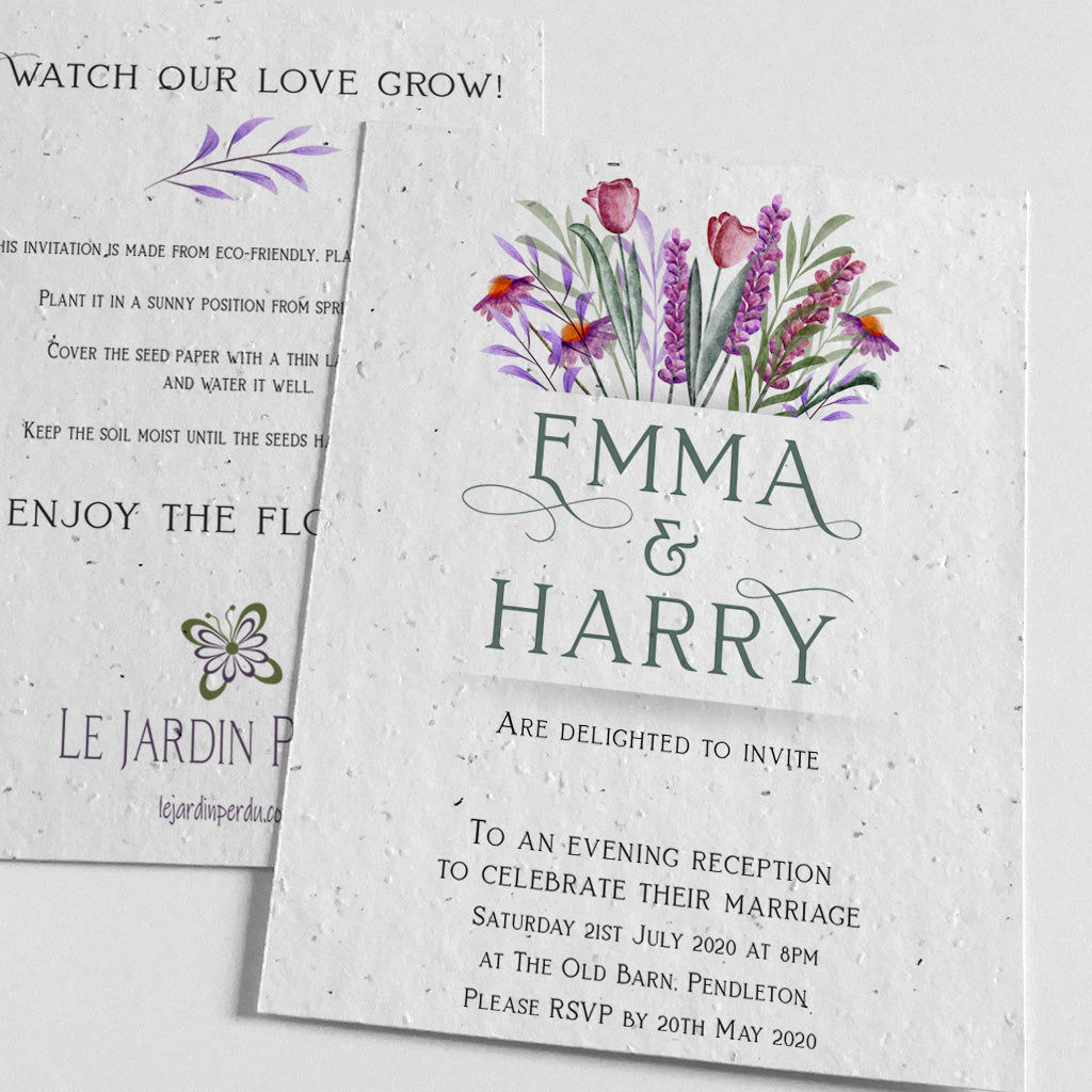 ecofriendly evening reception invitation