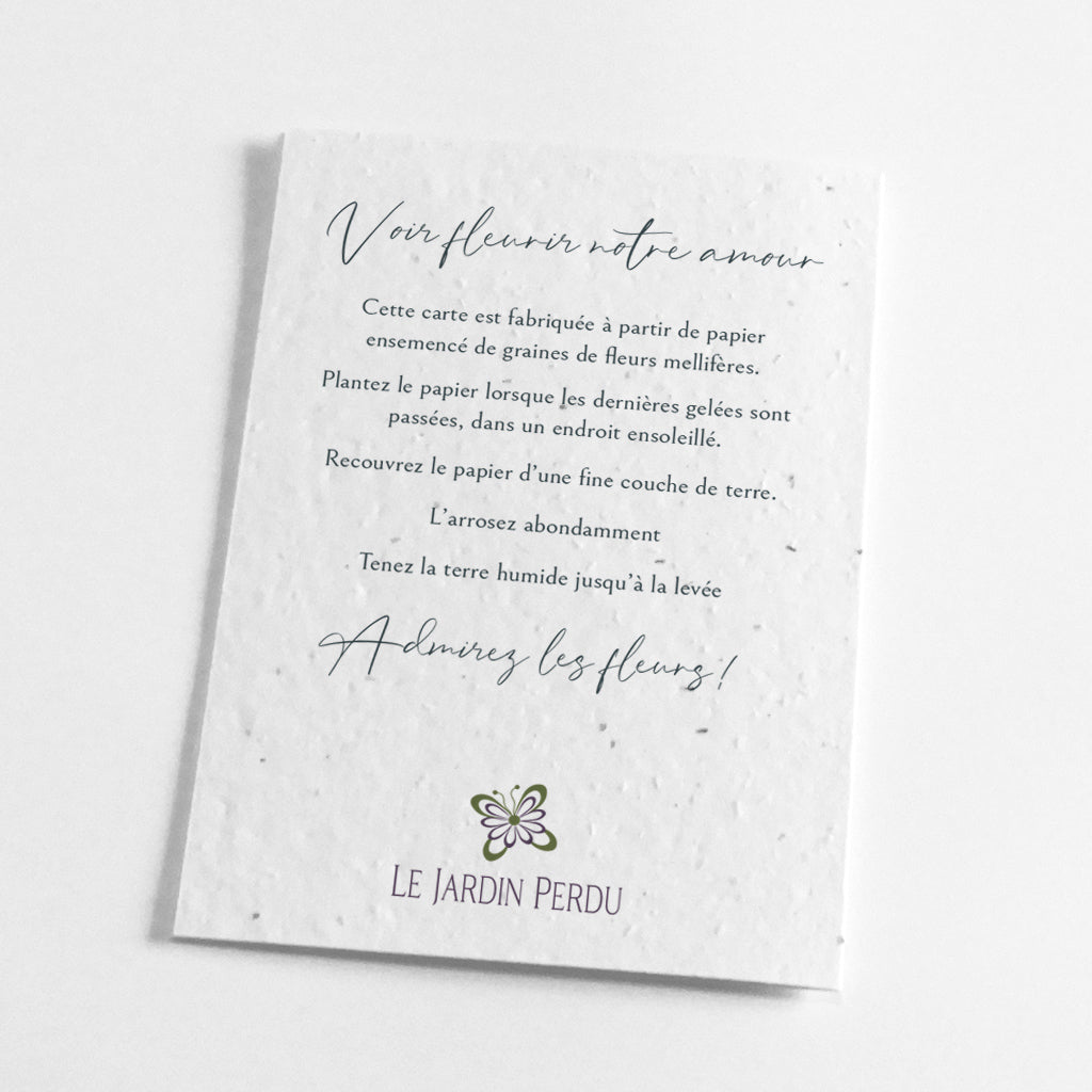 Faire-part de mariage à planter